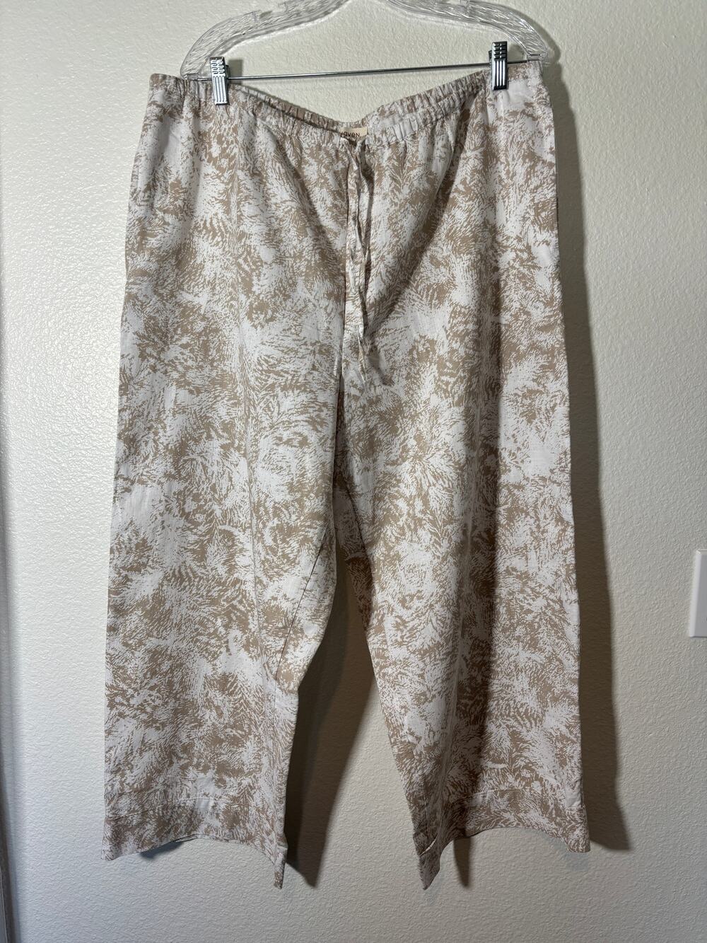 Haven Well Within Size XL Organic Cotton Linen Serene Botanicals Lounge Pants